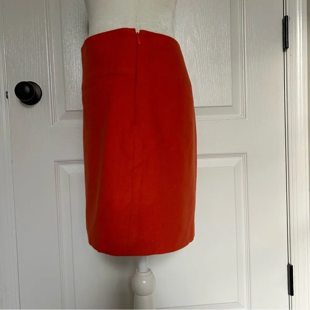 GAP Women’s Orange Wool Lined Zip Up Mini Skirt Size 4 - Picture 3 of 14